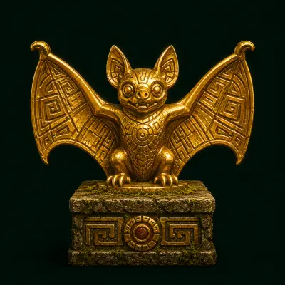 Goldenes Idol in Fledermausform
