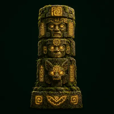 In Stein gehauenes Maya-Totem